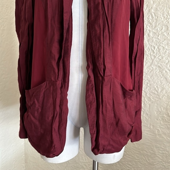 Urban Outfitters silence + noise Burgundy Maroon Draped Blazer Cardigan Large - Picture 3 of 12